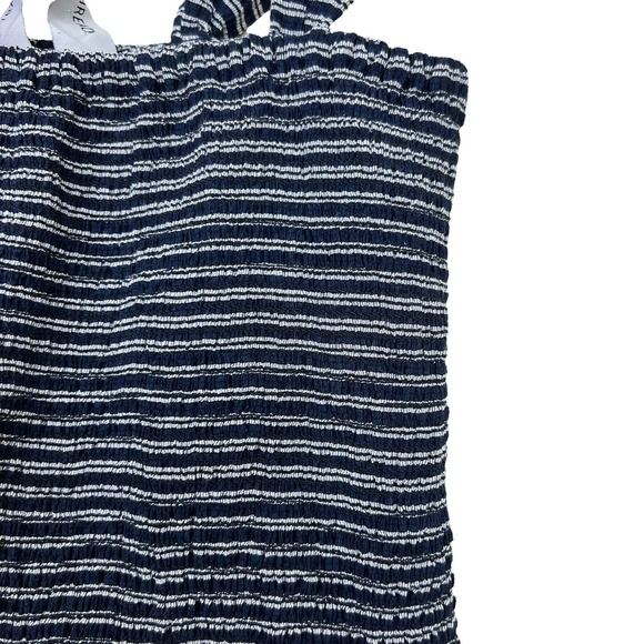 Madewell Texture & Thread Smocked Peplum Tank Top in Stripe Size XXS - Picture 8 of 14